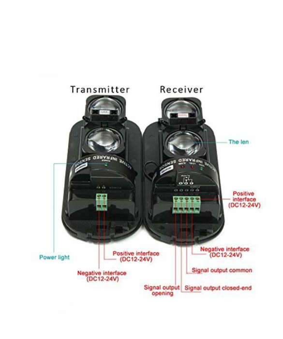 100m Sensor Alarm Dual Beam Infrared Detector