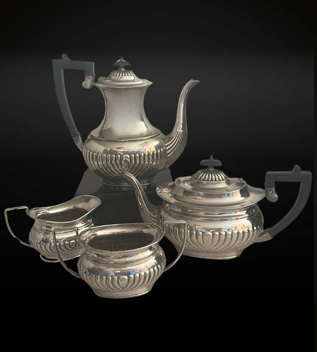 Reduced !- Antique Edwardian Silver Plated 4-Piece Tea Set by Philip Ashberry & Sons (c.1900)