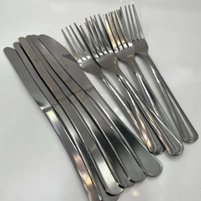 12 Piece Catering Stainless Steel Knife & Fork Set  Clearance Stock