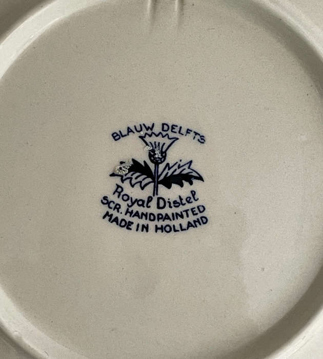 Set of 6 Delft Blauw Royal Distel Wall Plates  Handpainted  Made in Holland  16cm Each