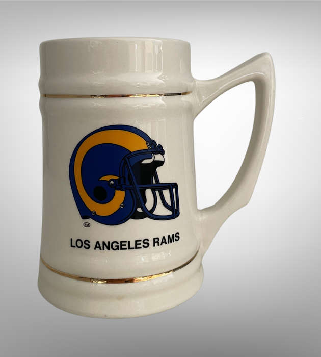 Los Angeles Rams Ceramic Beer Stein  NFL Collectible Mug  Vintage Style  Made in China  Excellen