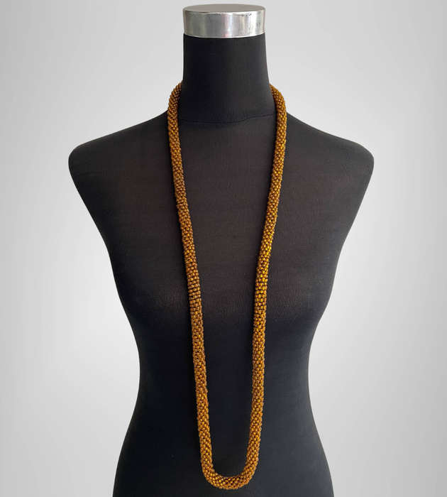 Original Abacus Amber Safari Glass Beaded Necklace  60cm Folded  134-140g  Clearance
