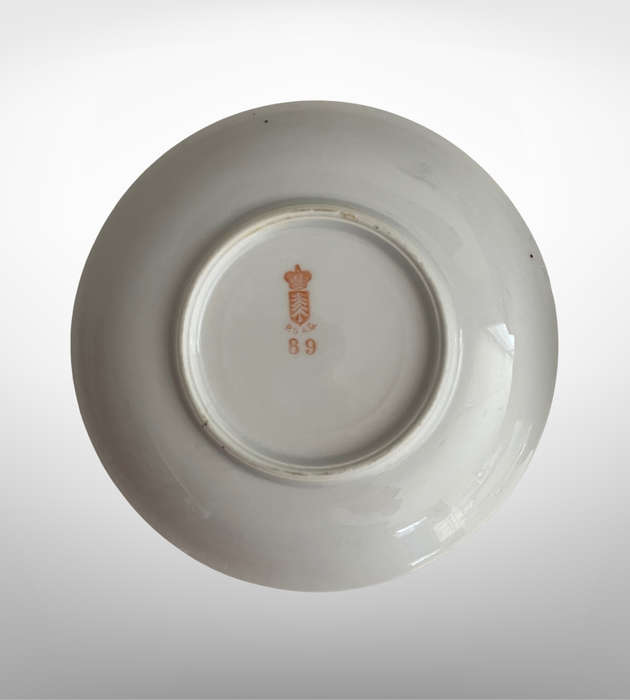 Antique PSAG Schönwald Black & Orange Porcelain Cup & Saucer Set, 1911-1927, Gold Trim- German