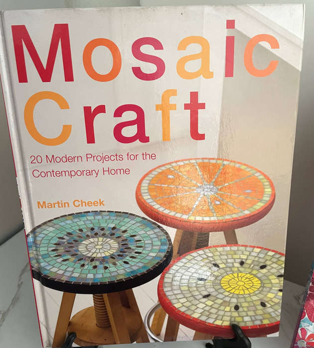 Lot of Over 70 Mosaic Squares with 12 Holders + Tools & 4 Mosaic Books  Used Condition