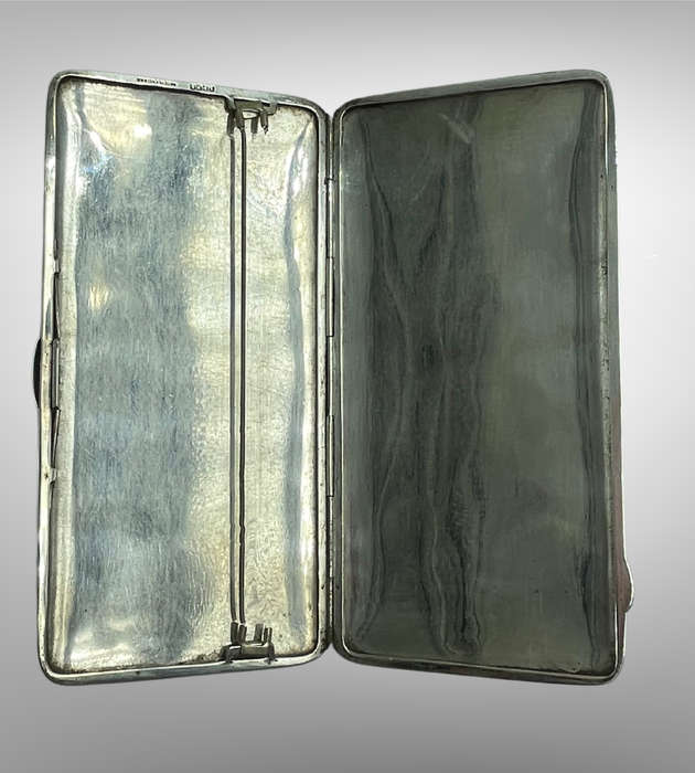 1930s Silver-Plated Cigarette Case  EPNS, Made in England, Monogrammed "HH"