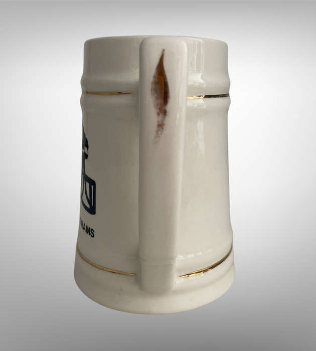 Los Angeles Rams Ceramic Beer Stein  NFL Collectible Mug  Vintage Style  Made in China  Excellen