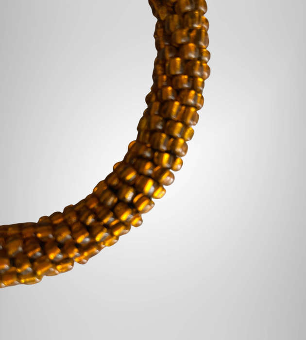 Original Abacus Amber Safari Glass Beaded Necklace  60cm Folded  134-140g  Clearance