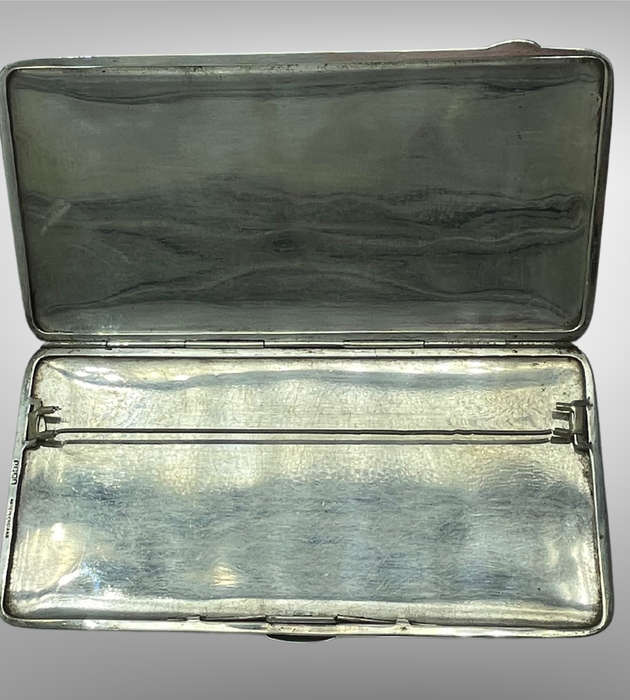 1930s Silver-Plated Cigarette Case  EPNS, Made in England, Monogrammed "HH"