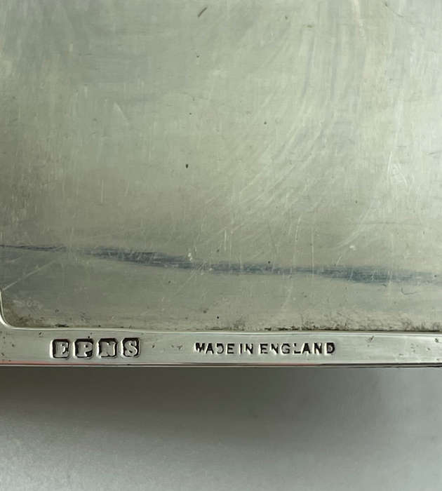 1930s Silver-Plated Cigarette Case  EPNS, Made in England, Monogrammed "HH"