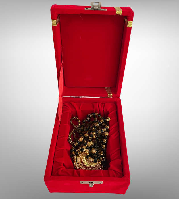 Vintage HUIMEI JEWELRY Set  2 Pairs Eastern-Style Earrings & 3 Necklaces in Velvet Box