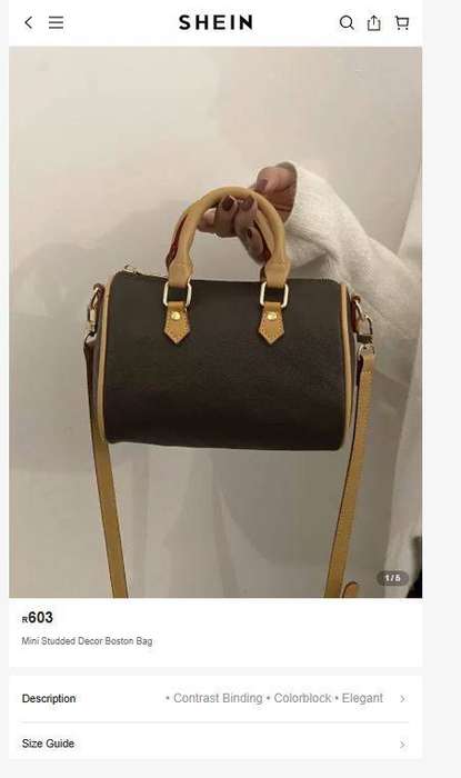 Classic Brown Boston Bowler Handbag with Shoulder Strap  New Condition  Faux Leather
