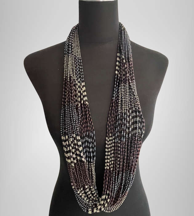 Original Abacus 35-Strand Traditional Zulu Hand-Beaded Necklace  412g  53cm