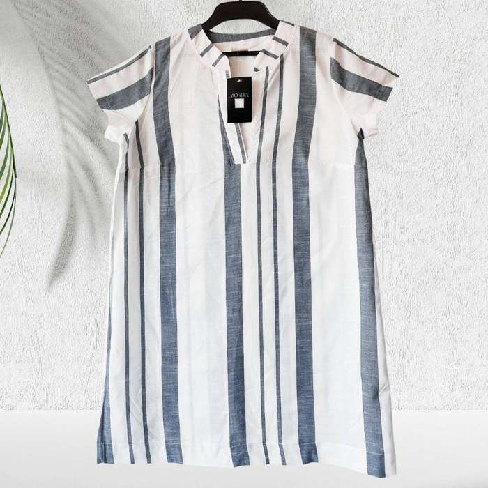 Mellow Luxury Linen Stripe Dress (Small | Fits 3236)