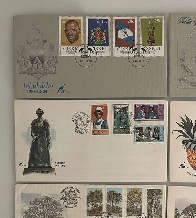 Lot of 8 Ciskei First Day Covers | 1981-1984 | Independence, Military, Nature, Education Themes