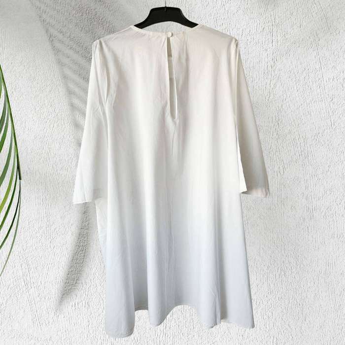 White A-Line Dress with Hidden Pockets  Cotton Linen Blend  Size XXL (Fits SA 4648)  R750 Retail