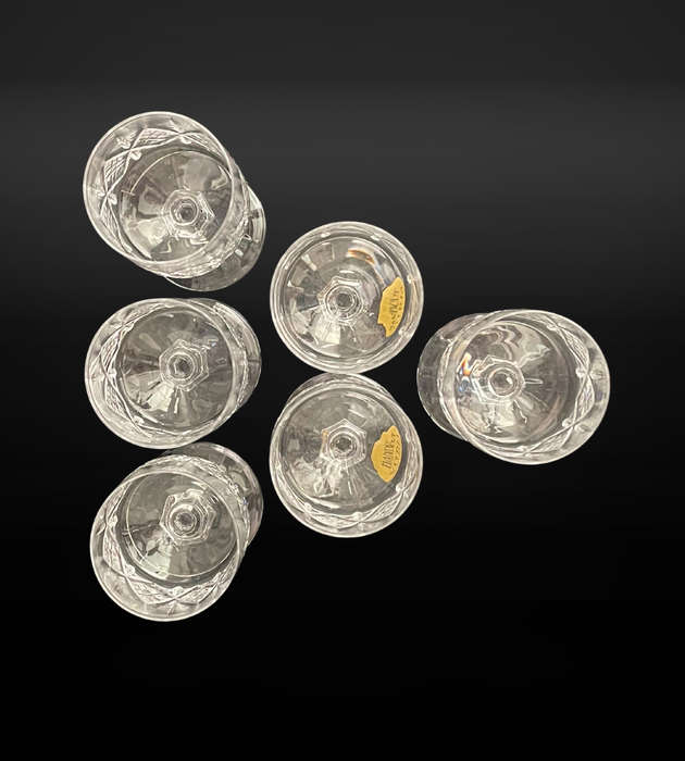 Set of 6 Vintage Vitria Handcut Lead Crystal Sherry/Cordial Glasses  11cm High, Perfect for Sherry