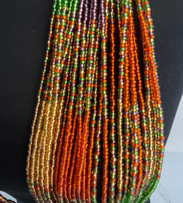 Original Abacus 32-Strand Traditional Zulu Hand-Beaded Necklace  372g  52cm Length (#AB1)