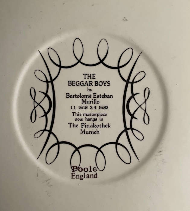 Poole England 15.3cm Decorative Plate  The Beggar Boys by Bartolomé Esteban Murillo