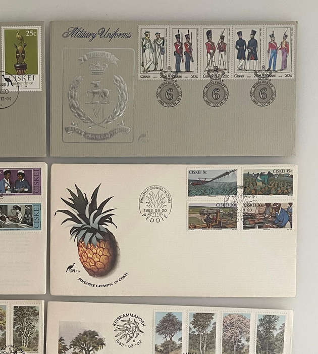 Lot of 8 Ciskei First Day Covers | 1981-1984 | Independence, Military, Nature, Education Themes