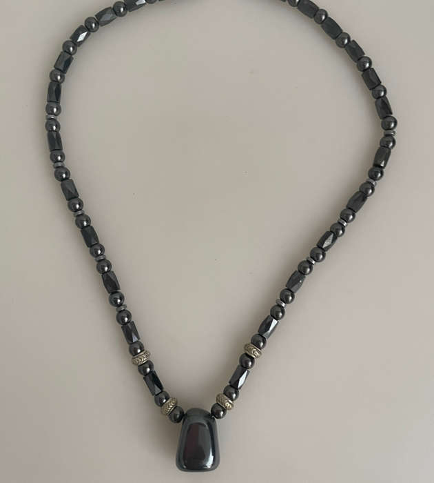 12-Piece Vintage Jewelry Set: Hematite Necklaces & Bracelets with Gunmetal Accents