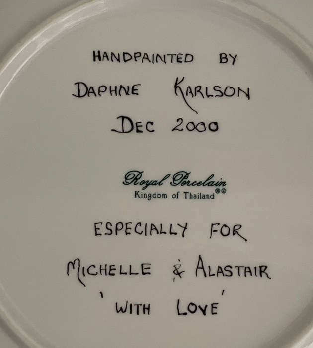 Set of 3 Hand-Painted Wall Décor Plates by Daphne Karlson (2000- 2001)