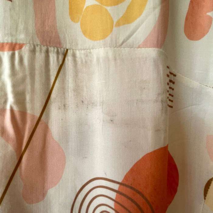 Abstract Print Sleeveless Dress with Pockets  Cotton Linen Blend  Size XL (Fits SA 4244)