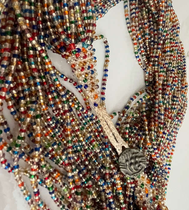 Original Abacus 24-Strand Traditional Zulu Hand-Beaded Necklace  383g  Multicolor  69cm Length