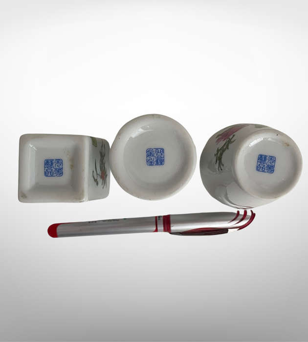 9-Piece Vintage Chinese Vase Collection (1980s-1990s)  Ceramic & Eggshell Porcelain