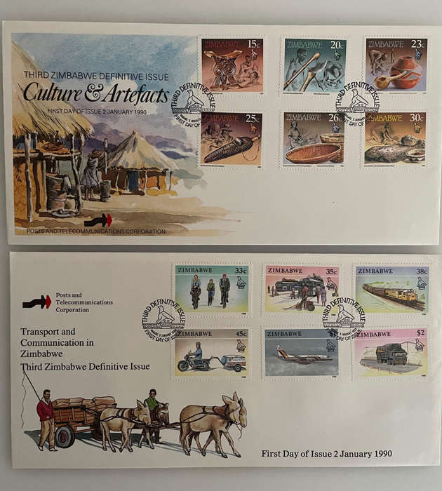 Zimbabwe FDC & Postcard Lot (19851990) | Motoring, Steam Safari, Technology, Womens Rights, Nation