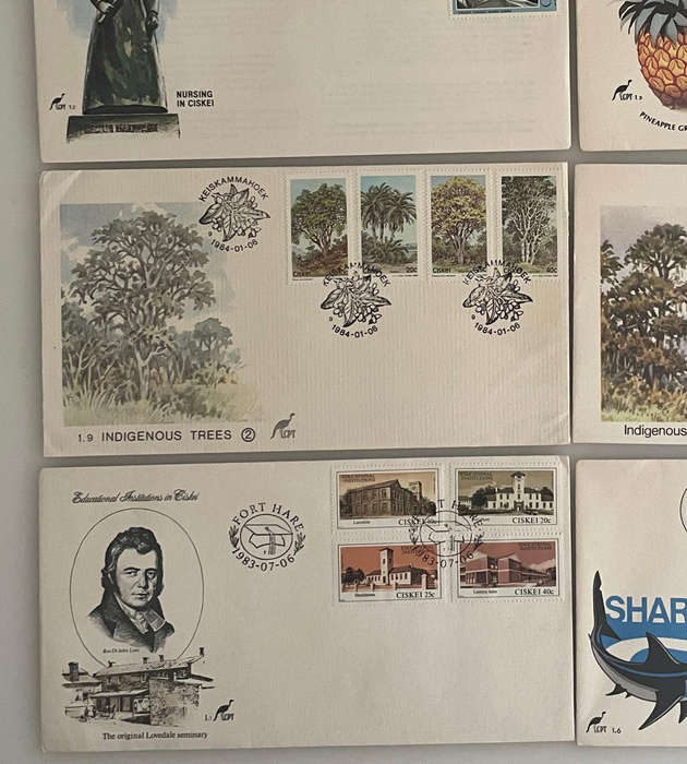 Lot of 8 Ciskei First Day Covers | 1981-1984 | Independence, Military, Nature, Education Themes