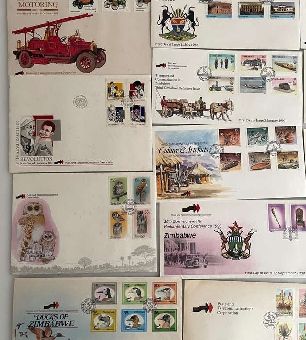 Zimbabwe First Day Covers & Philatelic Lot (1980-1996)  60+ Items Incl. Independence, Nature,