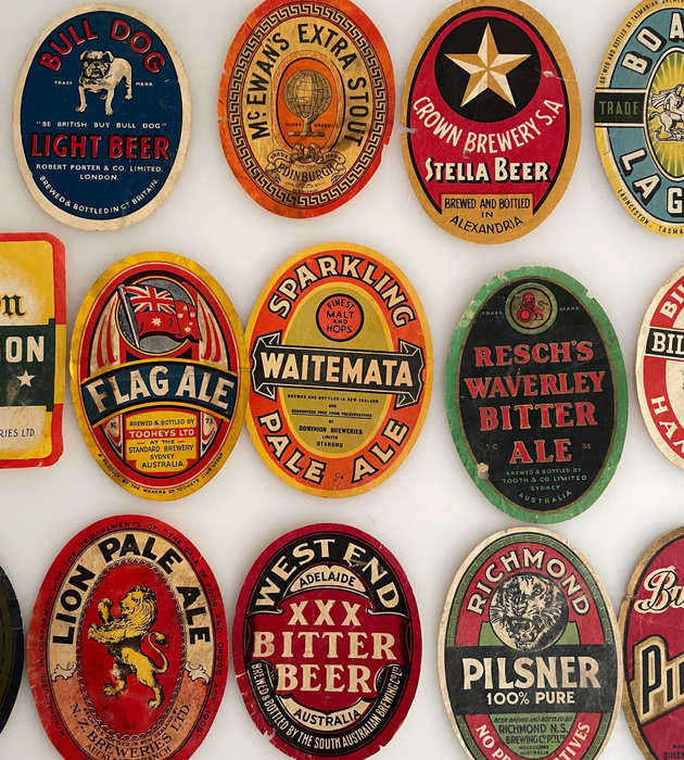 Bulk Lot of 40 Vintage Beer Labels + 12 Bonus  Australia, NZ, UK, Canada & More  Great Condition