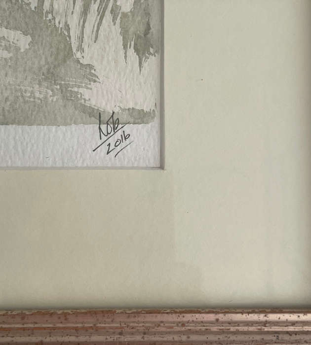 Original Watercolor Portrait of a Lady  Signed Rob 2016  Framed Behind Glass  56.5cm x 45.5cm