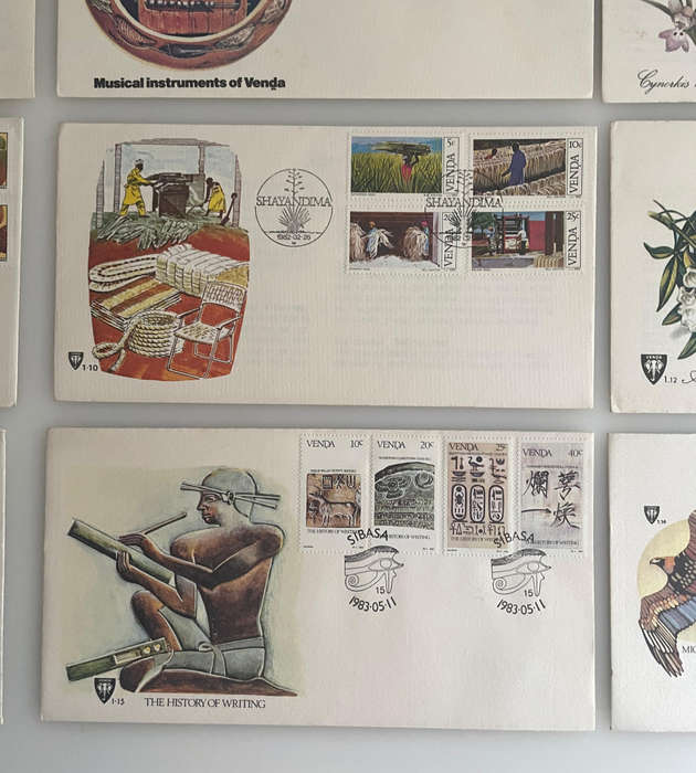 Lot of 12 Venda First Day Covers | 19791983 | Independence, Birds, Baobab, Music, Writing, Flora &