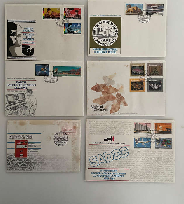 Zimbabwe First Day Covers & Postcards Lot (1983-1990)  19+Piece Collection | Steam, Motoring
