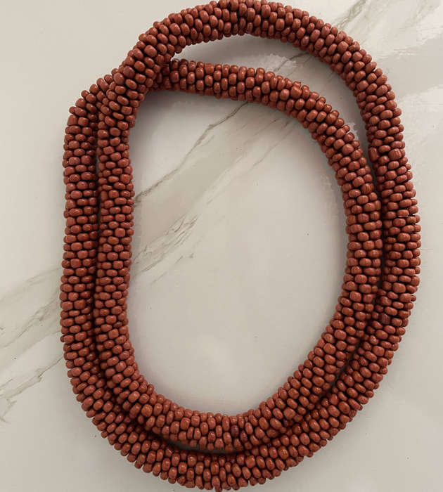 Original Abacus Handmade Beaded Necklace by Abegail  Terracotta Brown  47cm Folded  134g  Cleara