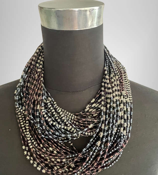 Original Abacus 35-Strand Traditional Zulu Hand-Beaded Necklace  412g  53cm