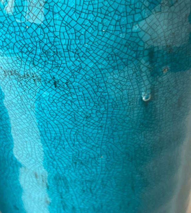 40cm Large Modern Crackle Glaze Turquoise Blue Ceramic Vases  3-Piece Set