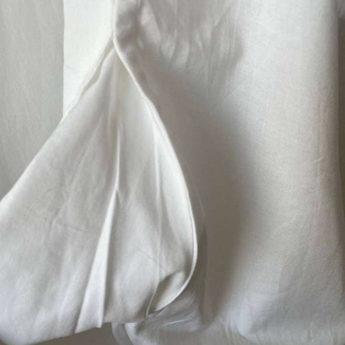 White A-Line Tunic Dress with ¾ Sleeves & Pockets  Cotton-Linen Blend  Size Large (Fits SA 40-42)