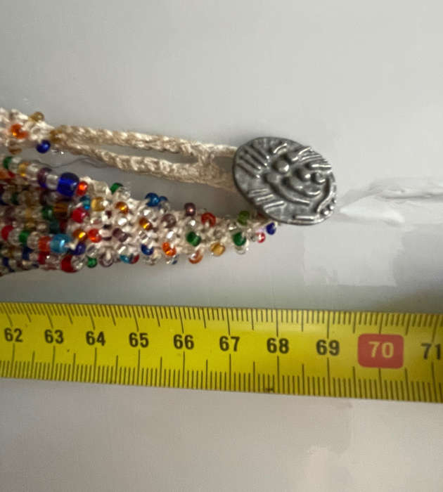 Original Abacus 24-Strand Traditional Zulu Hand-Beaded Necklace  383g  Multicolor  69cm Length