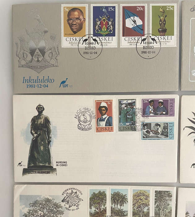 Lot of 8 Ciskei First Day Covers | 1981-1984 | Independence, Military, Nature, Education Themes