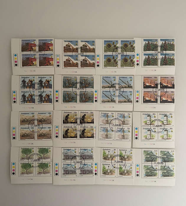 1995 Zimbabwe Stamp Lot  Insects, All-Africa Games, Currency Set  260+ MNH & CTO Blocks  Natprint