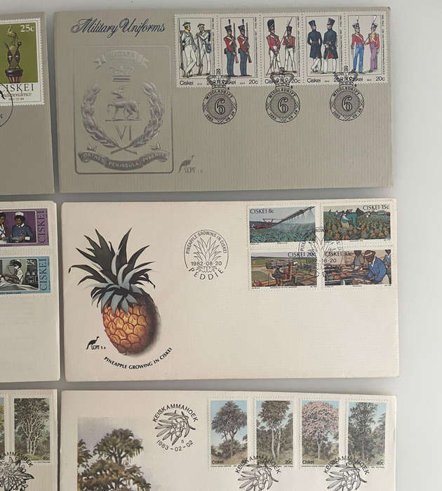 Lot of 8 Ciskei First Day Covers | 1981-1984 | Independence, Military, Nature, Education Themes