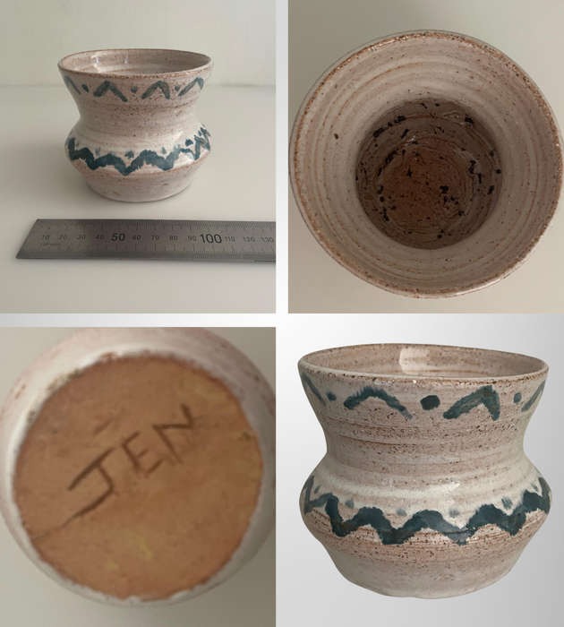 Lot of 7 Studio & Handmade Pottery Items  Sun Pot Succulent Planters