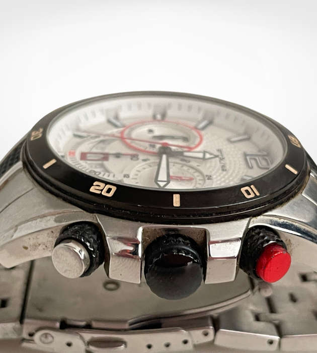 Men's Sterling Chronograph Watch  Heavy & Bold Design  Stainless Steel  Used Condition