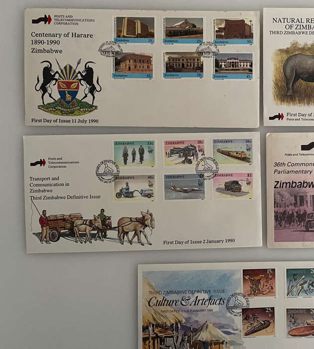 Zimbabwe FDC & Postcard Lot (19851990) | Motoring, Steam Safari, Technology, Womens Rights, Nation