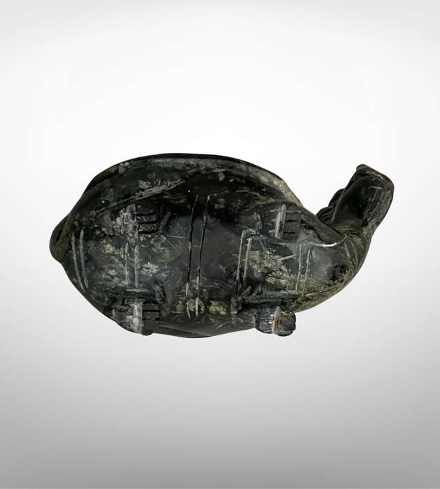 Vintage Hand-Carved Serpentine Incense Burner  Foo Dog & Turtle Design  - Repaired