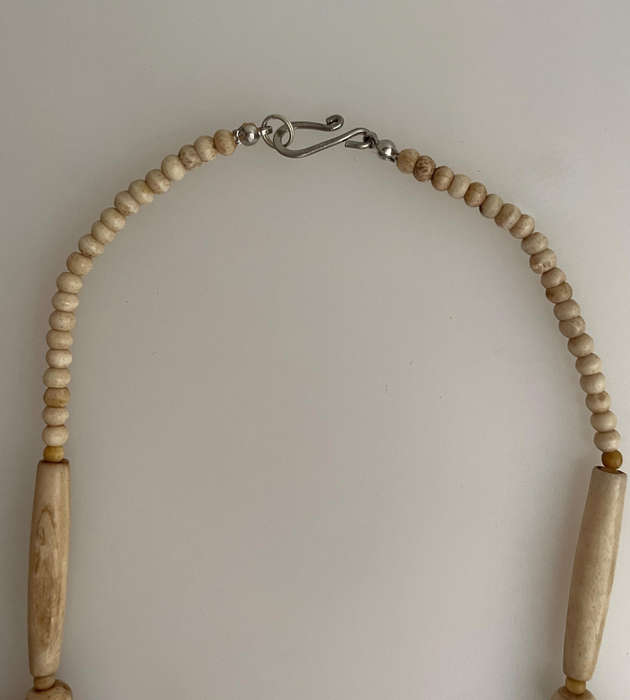 Rustic Natural Bone Statement Necklace  Handcrafted Tribal Style