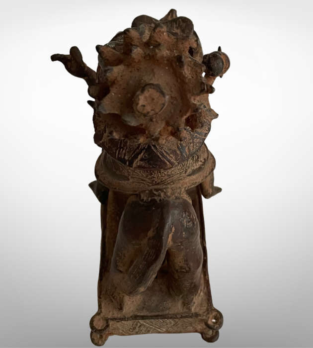 Rare Antique Benin Bronze Warrior on Horse | African Tribal Art | Cavalier Sculpture