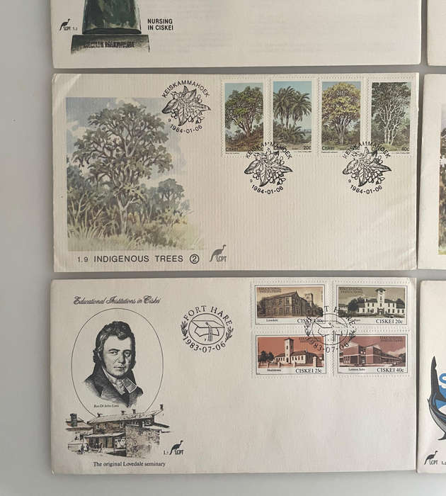 Lot of 8 Ciskei First Day Covers | 1981-1984 | Independence, Military, Nature, Education Themes